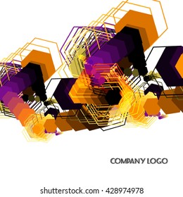 Geometric  hexagonal  strip pattern background.Geometric Polygonal Elements. Scientific Future Technology Concept.  Modern stylish texture. Repeating geometric tiles with hexagonal elements