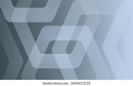 Líneas de hexágonos geométricos sobre un fondo de gradiente de color de ceniza. Gráfico digital de alta calidad. Tu Anuncio de color gris. Traje para curva, marca, Plantillas, empresa, negocio. Vector eps10.