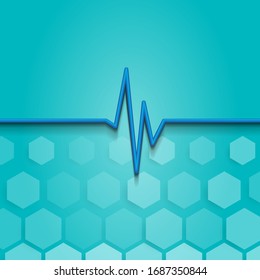 Geometric Hexagons Medicine Pulse Heart Beat Background