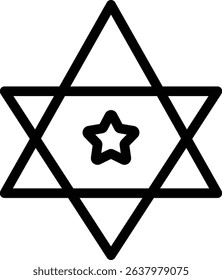 Geometric Hexagram with Small Star Symbol