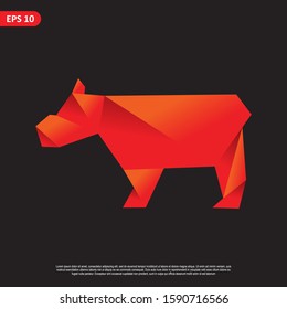 Geometric hippopotamus logo. simple and modern icon, template design. Easy to edit and customize