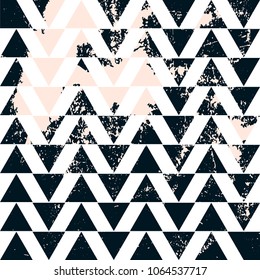 Geometric hipster abstract chevron pattern with gold triangular elements. Trendy  background design for textil, wallpaper, wrapping paper, flooring, invitation cards, banners