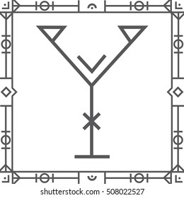 Geometric hipster art deco font-letter Y
