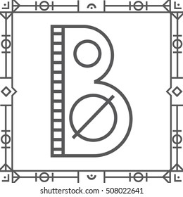 Geometric hipster art deco font-letter B