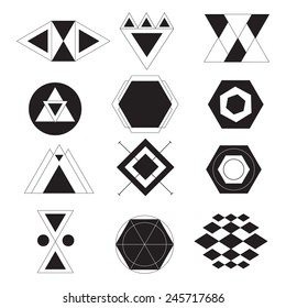 geometric hipster shapes, backgrounds and logotypes