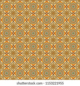 Geometric hipster tiles background. Abstract retro seamless pattern of geometric shapes. Colorful mosaic backdrop in gray, blue and brown colors.