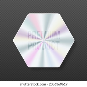Geometric hologram labels vector flat illustration. Vector element for product guarantee.