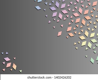 Geometric holographic background. Vector template of modern geometric backdrop for invitation, celebration, banner, save the date, poster, announcement with holographic effect