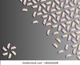 Geometric holographic background. Vector template of modern geometric backdrop for invitation, celebration, banner, save the date, poster, announcement with holographic effect