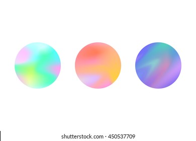 Geometric holographic circles. Vector background