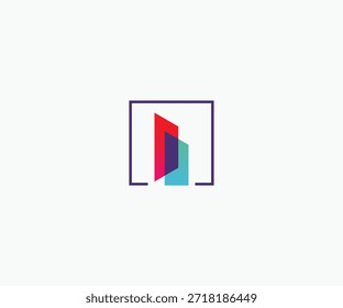 Diseño geométrico del logotipo de la construcción casera
