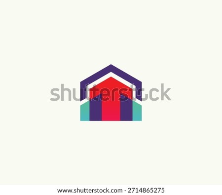 Geometric Home Construction Logo Design 