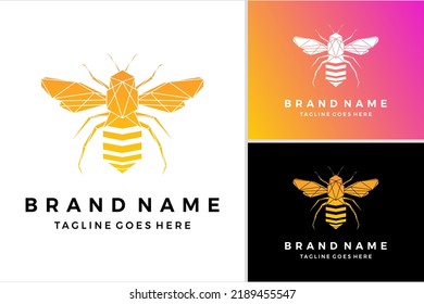 Geometric honey bee logo icon vector illustration
