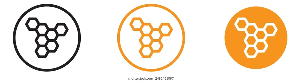 Geometric Honeycomb Icon for Nature and Structural Graphics Essential for Representing Honeycombs and Geometric Patterns