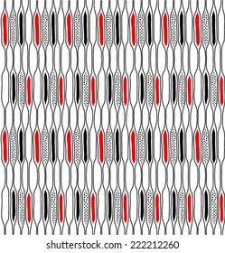 Geometric honeycomb pattern in black and red colors, vector format.