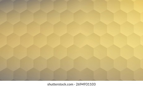 Geometric Honeycomb Pattern with Golden Gradient Background for Modern Design and Abstract Art Projects and Creative Vector Illustrations with Seamless Hexagonal Shapes