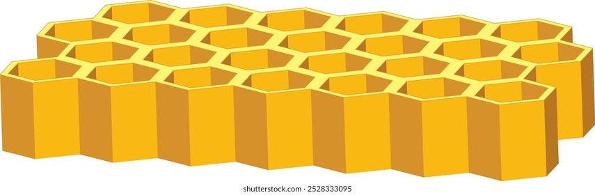 Geometric honeycomb pattern in vibrant yellow tones
