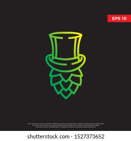 geometric hops logo. modern brewing ccompany icon, template design
