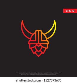 geometric hops logo. modern brewing ccompany icon, template design
