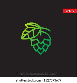 geometric hops logo. modern brewing ccompany icon, template design