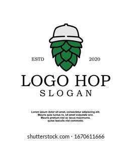 logotipo de lúpulo geométrico. icono moderno de la empresa de elaboración, diseño de plantilla