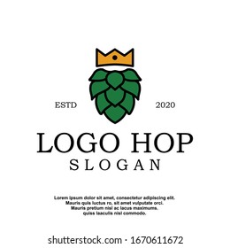 geometric hops logo. modern brewing company icon, template design