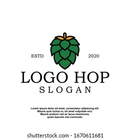 logotipo de lúpulo geométrico. icono moderno de la empresa de elaboración, diseño de plantilla