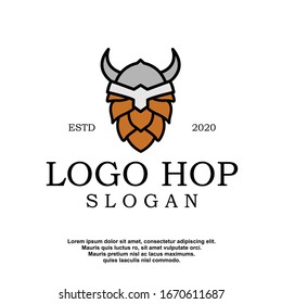 geometric hops logo. modern brewing company icon, template design