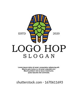 geometric hops logo. modern brewing company icon, template design