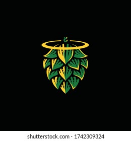 Logo für geometrische Hopfen. Modernes Braufirmensymbol, vektor, Template Design