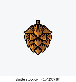 Logo für geometrische Hopfen. Modernes Braufirmensymbol, vektor, Template Design