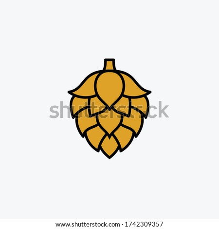 geometric hops logo. modern brewing company icon, vektor, template design