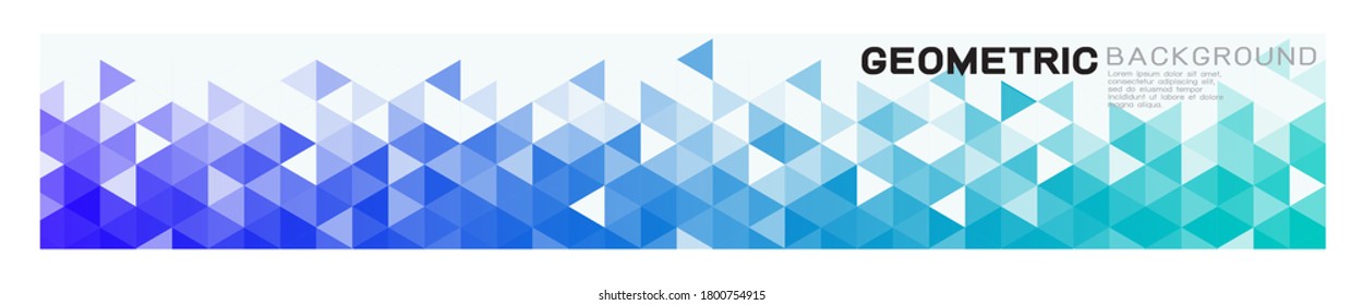 Geometric horizontal background with colorful gradient triangle pattern strip on below position and white space on top. Abstract background for business or corporate presentation. vector illustration