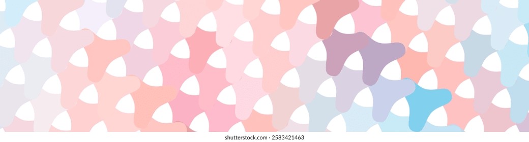 Geometric horizontal background. Nice pastel colors geometric shapes banner, poster, flyer, brochure, cover. Modern abstract vector texture.