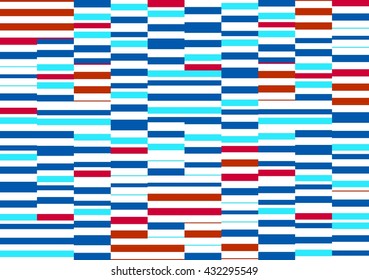 Geometric horizontal striped background. Seamless pattern. Modern stylish texture. Trendy blue-red-white texture