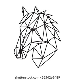 Geometric Horse Head Vector,  Polygonal Animal Illustration for Modern Branding, Tattoo, and Abstract Design