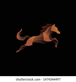 geometric horse logo. modern icon, template design