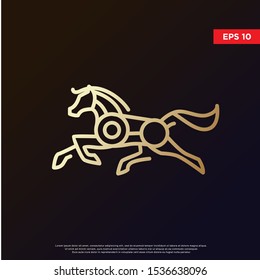 geometric horse logo. using monoline style. modern icon, template design