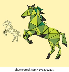 Geometric horse vector art design 
