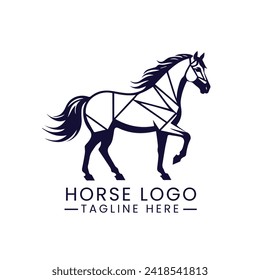 plantilla de diseño de logotipo de caballos geométricos vector