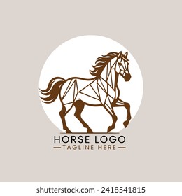 plantilla de diseño de logotipo de caballos geométricos vector