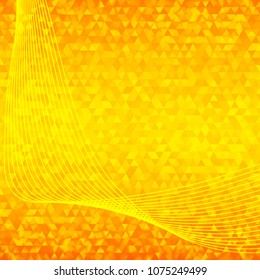 Geometric hot orange gradient background of bright perspective with lighting glowing triangle. Graphic image template. Abstract vector Illustration eps 10 for your business brochure