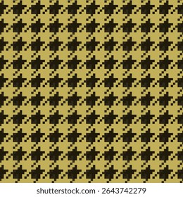 Padrão geométrico houndstooth bege sem costura com ornamento pied-de-poule. Design gráfico monocromático. Moderno minimalista fundo quadrado elegante. Motivo quadriculado vetorial para tecido, têxtil.