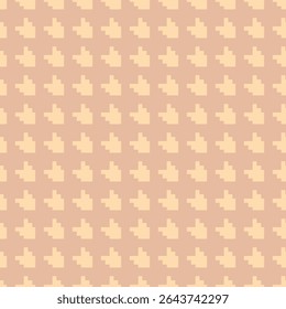 Padrão geométrico houndstooth bege sem costura com ornamento pied-de-poule. Design gráfico monocromático. Moderno minimalista fundo quadrado elegante. Motivo quadriculado vetorial para tecido, têxtil.