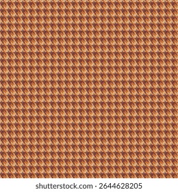 Padrão geométrico houndstooth bege sem costura com ornamento pied-de-poule. Design gráfico monocromático. Moderno minimalista fundo quadrado elegante. Motivo quadriculado vetorial para tecido, têxtil.