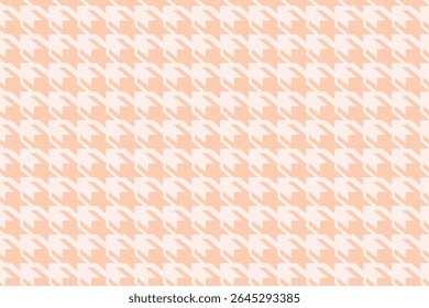 Geometric houndstooth beige seamless pattern with pied-de-poule ornament. Monochrome graphic design. Modern minimalist stylish squared background. Vector chequered motif for fabric, textile.
