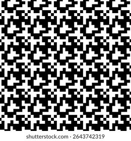 Padrão geométrico sem costura preto e branco com ornamento pied-de-poule. Design gráfico monocromático. Moderno minimalista fundo quadrado elegante. Motivo quadriculado vetorial para tecido, têxtil.