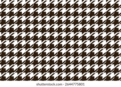 Padrão geométrico sem costura preto e branco com ornamento pied-de-poule. Design gráfico monocromático. Moderno minimalista fundo quadrado elegante. Motivo quadriculado vetorial para tecido, têxtil.