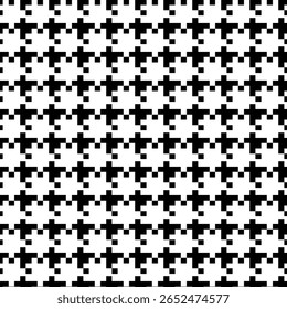 Motif géométrique pied de poule noir et blanc harmonieux avec ornement pie-de-poule. Création graphique monochrome. Arrière-plan carré élégant minimaliste moderne. Image vectorielle motif à carreaux pour tissu, textile.