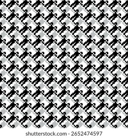 Motif géométrique pied de poule noir et blanc harmonieux avec ornement pie-de-poule. Création graphique monochrome. Arrière-plan carré élégant minimaliste moderne. Image vectorielle motif à carreaux pour tissu, textile.